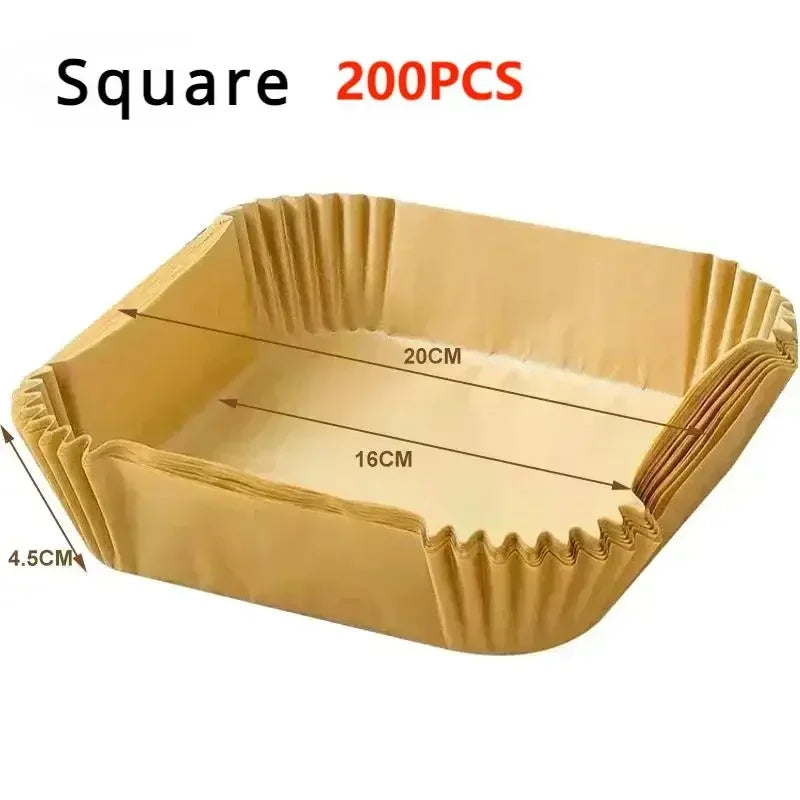 50Pcs Air Fryer Disposable Paper Non-Stick Airfryer Baking Papers Round Air-Fryer Paper Liners Paper Kitchen Accessories