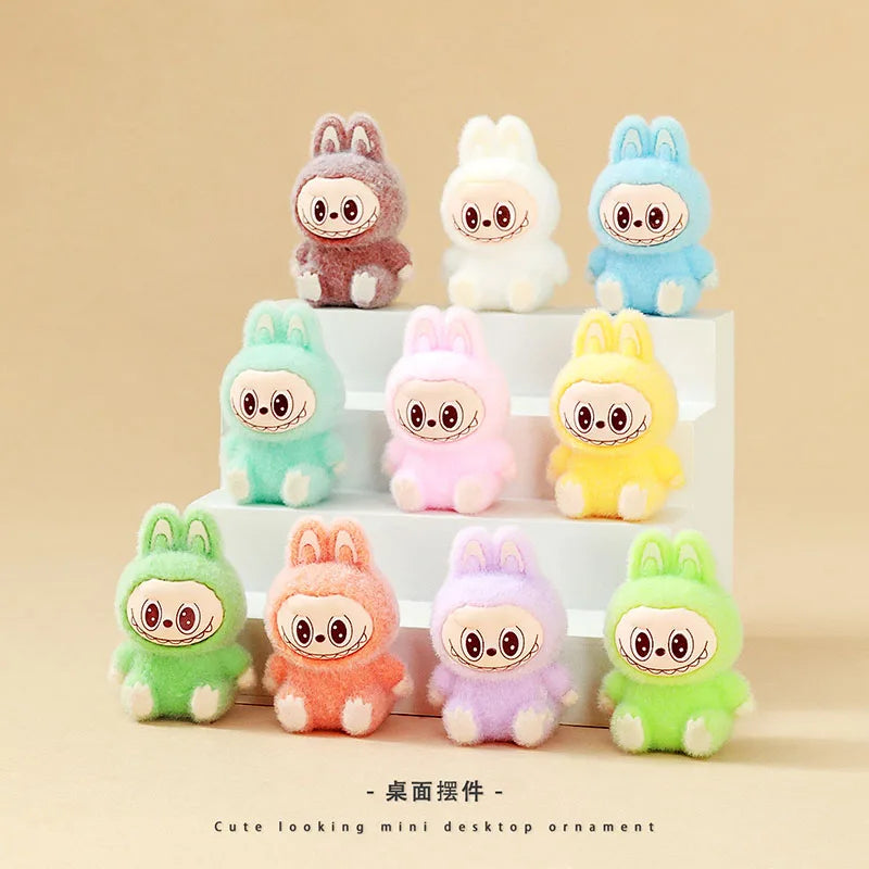 10pcs/Set New Lububu Anime Flocked Diy Action Figure Decorative Pendant Desktop Dolls Car Ornaments Collectible Accessories Gift