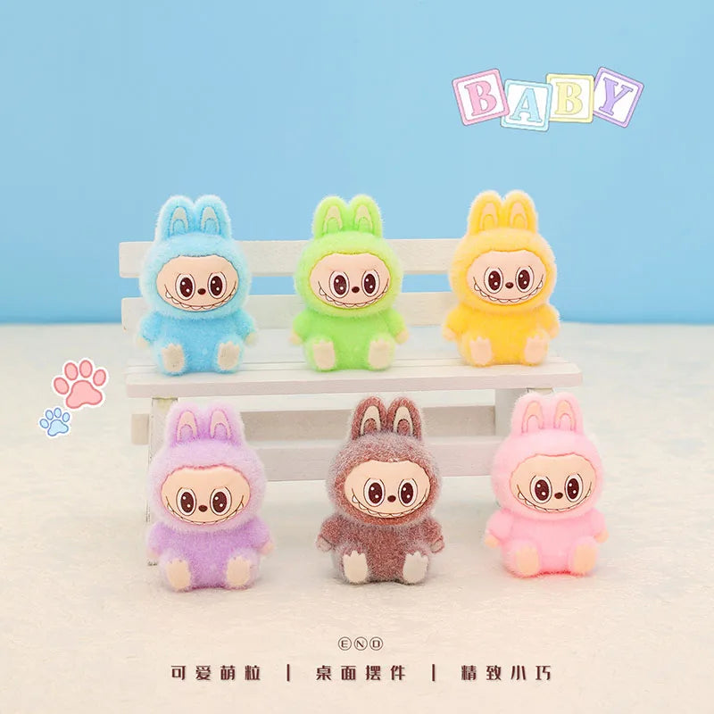 10pcs/Set New Lububu Anime Flocked Diy Action Figure Decorative Pendant Desktop Dolls Car Ornaments Collectible Accessories Gift