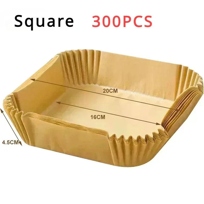 50Pcs Air Fryer Disposable Paper Non-Stick Airfryer Baking Papers Round Air-Fryer Paper Liners Paper Kitchen Accessories