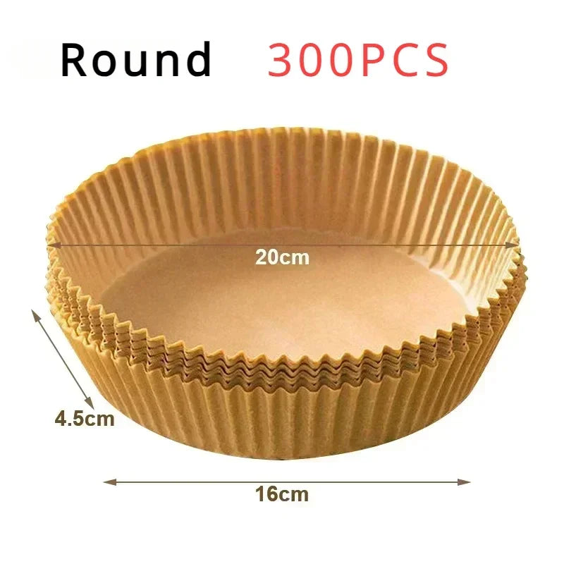 50Pcs Air Fryer Disposable Paper Non-Stick Airfryer Baking Papers Round Air-Fryer Paper Liners Paper Kitchen Accessories