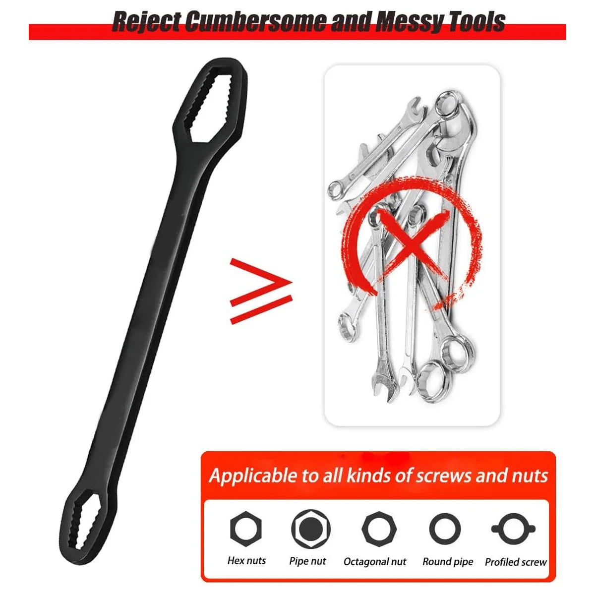 3-17mm 8-22mm Universal Torx Wrench Board Adjustable Double-Head Torx Spanner Self-Tightening Glasses Wrench Multi-Purpose Tools