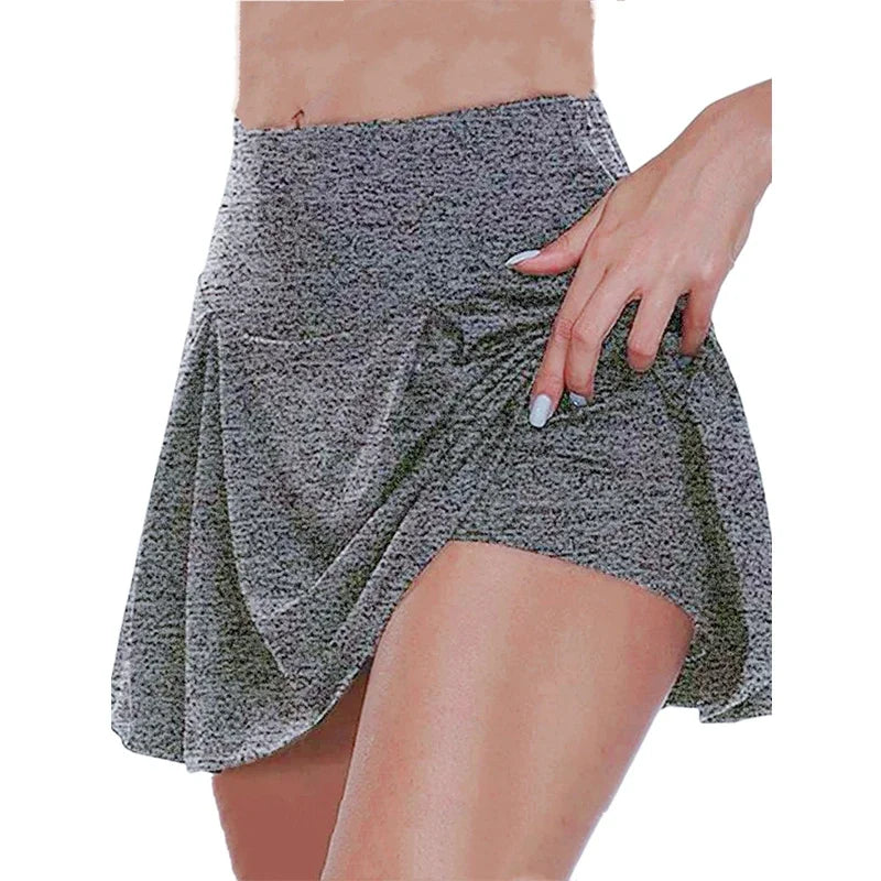 12 Colour Versatile Y2K High-Waist Skort - Breathable Stretch Fabric for All-Season Sports Fashion Non-Sheer Comfort Fit