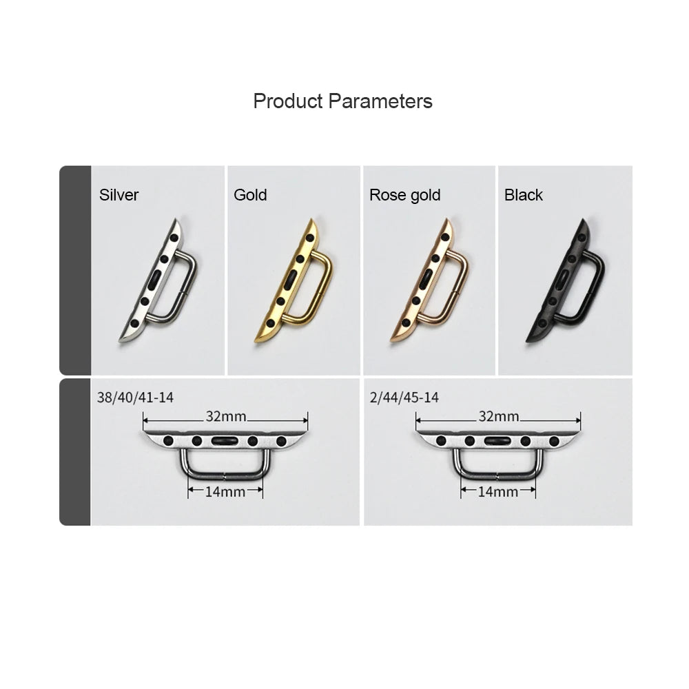10 Pcs Stainless Steel Connector 14mm For Apple Watch Adapter Band 38mm 40mm 41mm 42mm 44mm 45mm Series 3 4 5 6 7 8 iWatch Strap