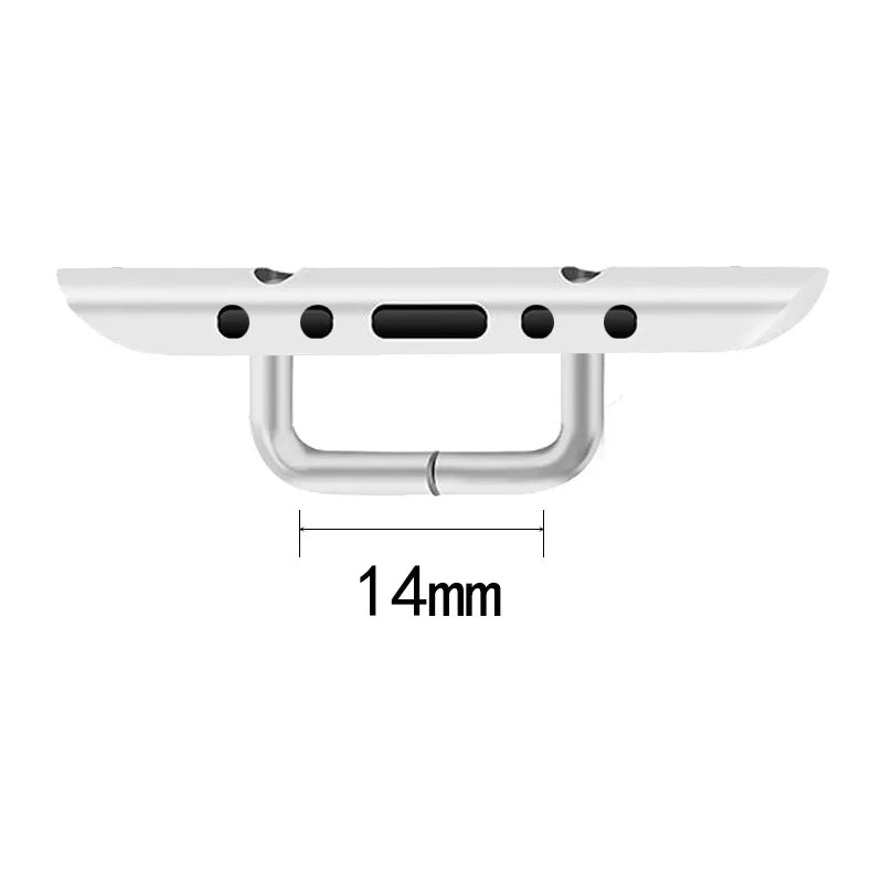 10 Pcs Stainless Steel Connector 14mm For Apple Watch Adapter Band 38mm 40mm 41mm 42mm 44mm 45mm Series 3 4 5 6 7 8 iWatch Strap