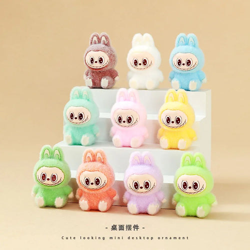 10pcs/Set New Lububu Anime Flocked Diy Action Figure Decorative Pendant Desktop Dolls Car Ornaments Collectible Accessories Gift